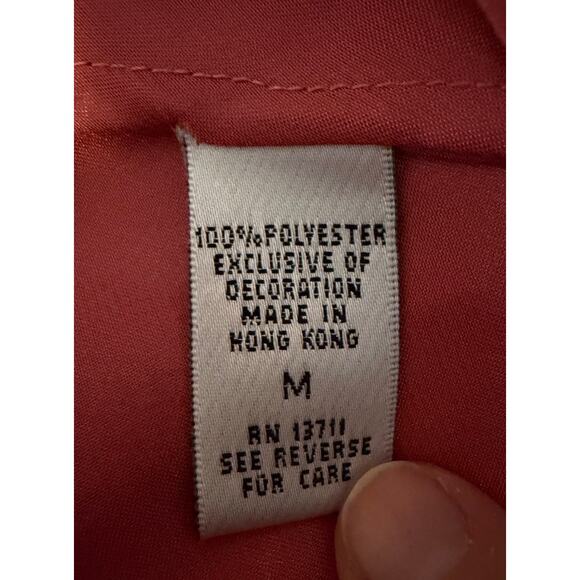 Vintage 80s 90s Ethereal Dainty Slip Dress Pink Layered Embroidered Size Medium - Picture 6 of 10